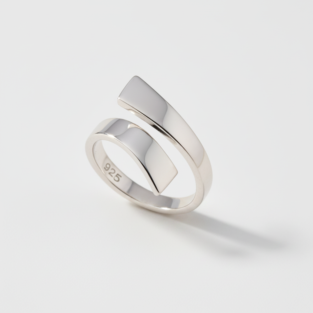 Sterling Silver Bold Bar Geometric Ring