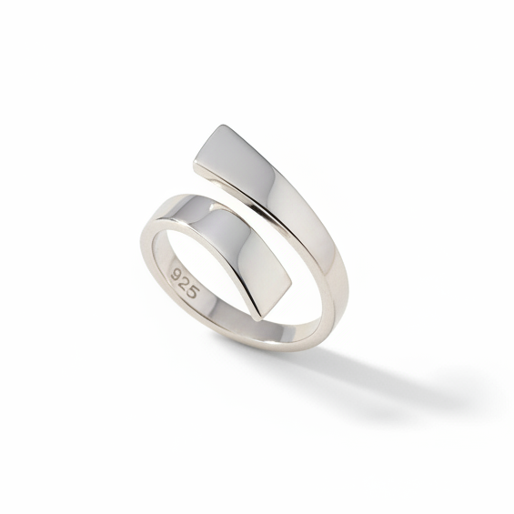 Sterling Silver Bold Bar Geometric Ring - view 3