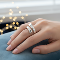 Sterling Silver Bold Bar Geometric Ring - view 2