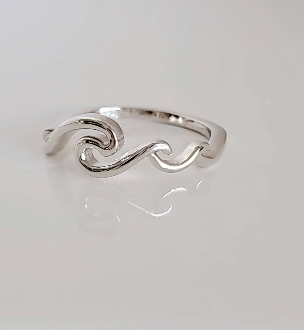 Sterling Silver Rolling Wave Ring - view 7