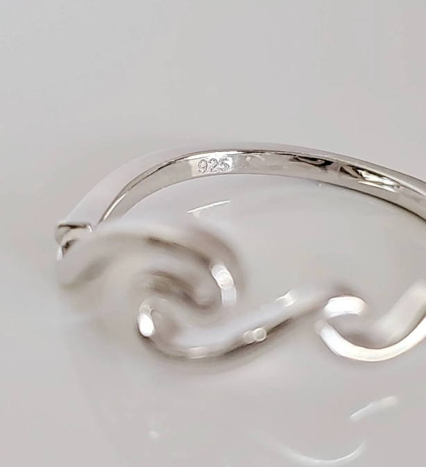 Sterling Silver Rolling Wave Ring - view 3
