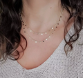 Moon Star Choker /Gold Star Choker / Sequin Disc Necklace / Staple Chain - view 2