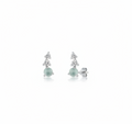 Sterling Silver Dainty White Opal, Larimar, Moonstone Stud Earrings