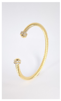 Gold, Silver Dome Crystals Bangle - view 9