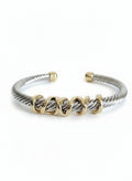Silver Wrap around Design Cable Bracelet