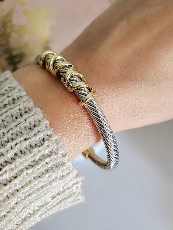 Silver Wrap around Design Cable Bracelet - view 6