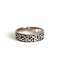 Sterling Silver 925 Celtic Oxidized Unisex Band Ring