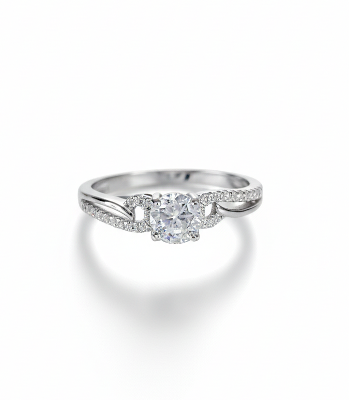 Sterling Silver Engagement Ring - view 4