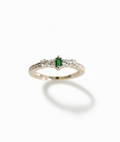 Sterling Silver Emerald Dainty Ring