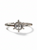 Sterling Silver Dainty Helm Nautical Ring
