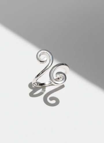 Sterling Silver 925 Spiral Minimalist Adjustable Ring