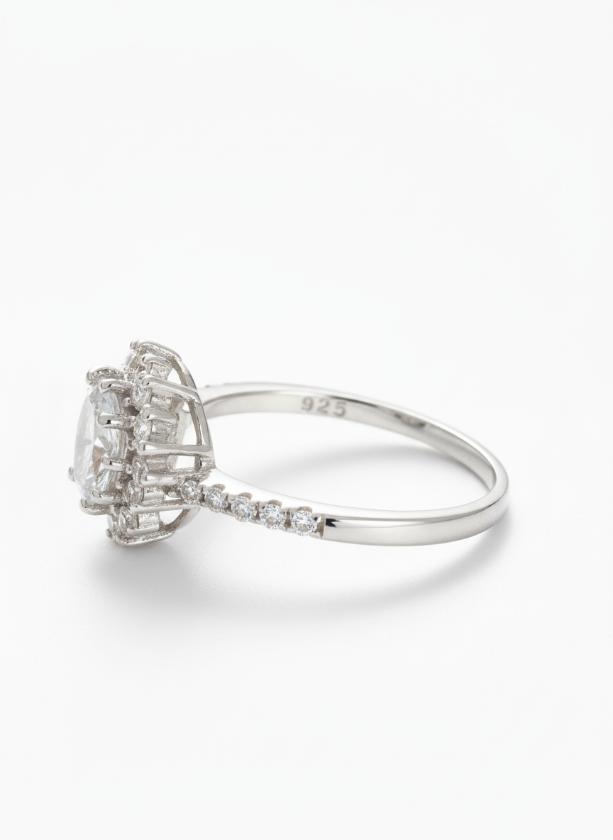 Sterling Silver Promise Engagement Ring - view 3