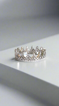 Sterling Silver Heart Crown Eternity Band Ring - view 6