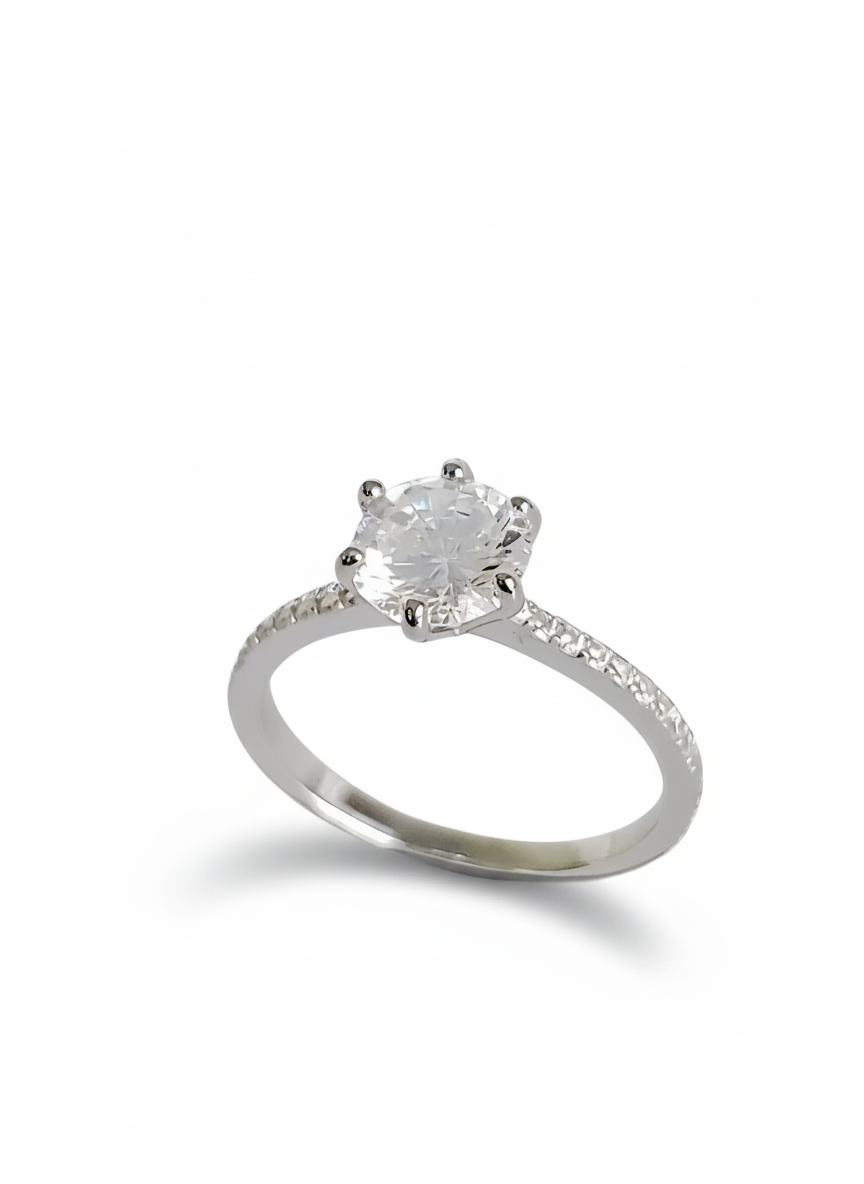Sterling Silver Engagement Bride, Anniversary Ring - view 3