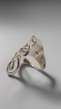Sterling Silver 925 Swirl Shield Ring - view 4