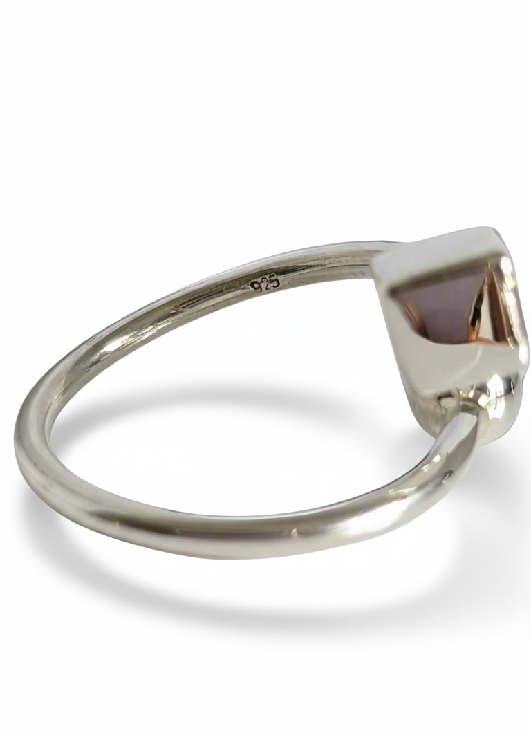 Sterling Silver Square Sphere Geometric Ring - view 5