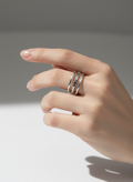Sterling Silver Triple Adjustable Ring - view 2