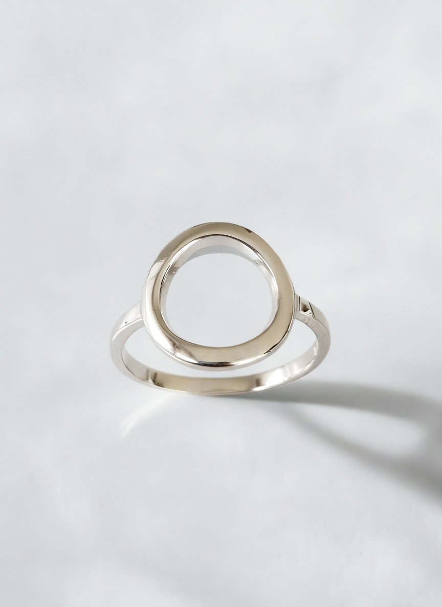 Sterling Silver 925 Open Circle Ring - view 6