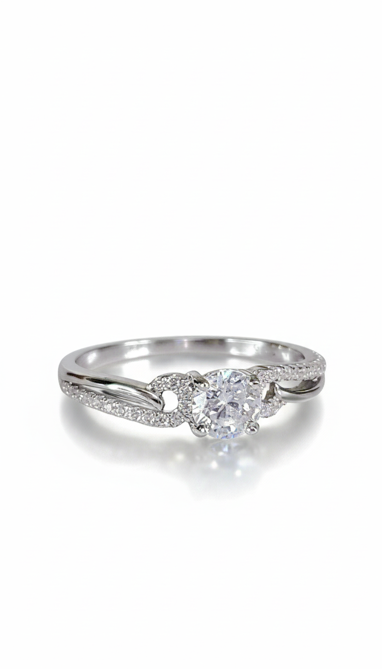 Sterling Silver Engagement Ring - view 6