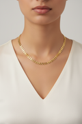 Gold Olive Leaf Choker Chain Necklace - view 2