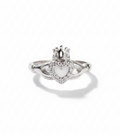 Sterling Silver Celtic Heart Crown Ring