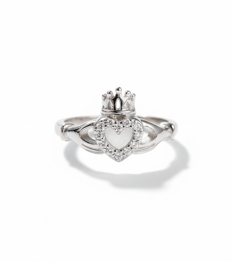 Sterling Silver Celtic Heart Crown Ring