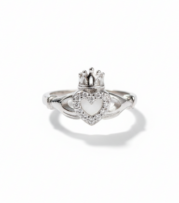 Sterling Silver Celtic Heart Crown Ring