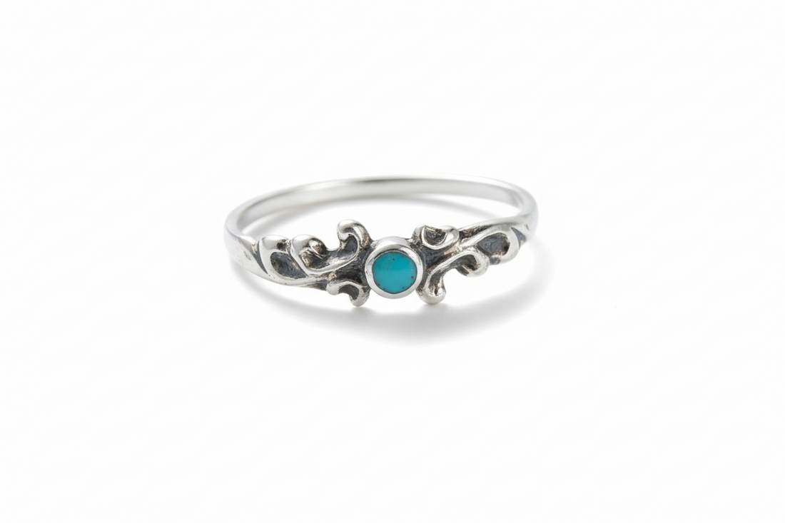 Sterling Silver Dainty Turquoise Ring