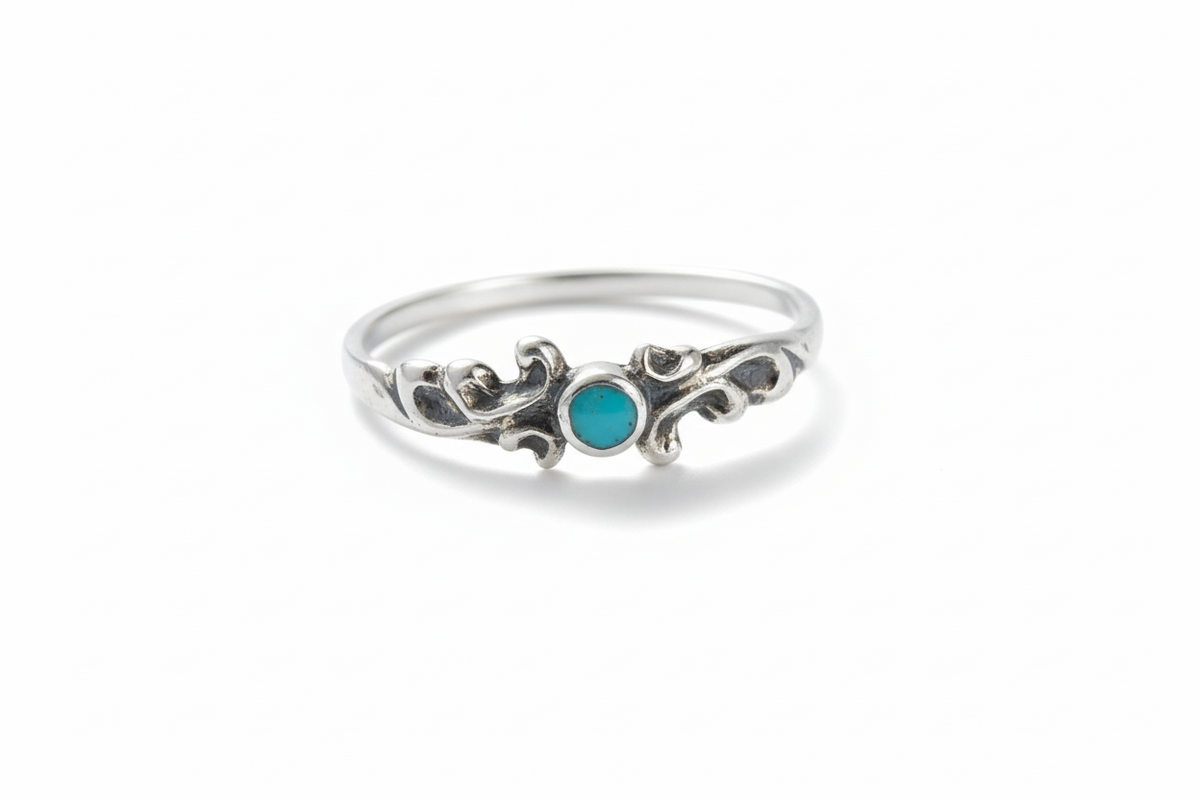 Sterling Silver Dainty Turquoise Ring
