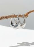 Sterling Silver 925 Large Oval Hoop Earrings - view 3