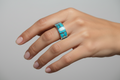 Sterling Silver Turquoise Statement Bold Ring - view 2