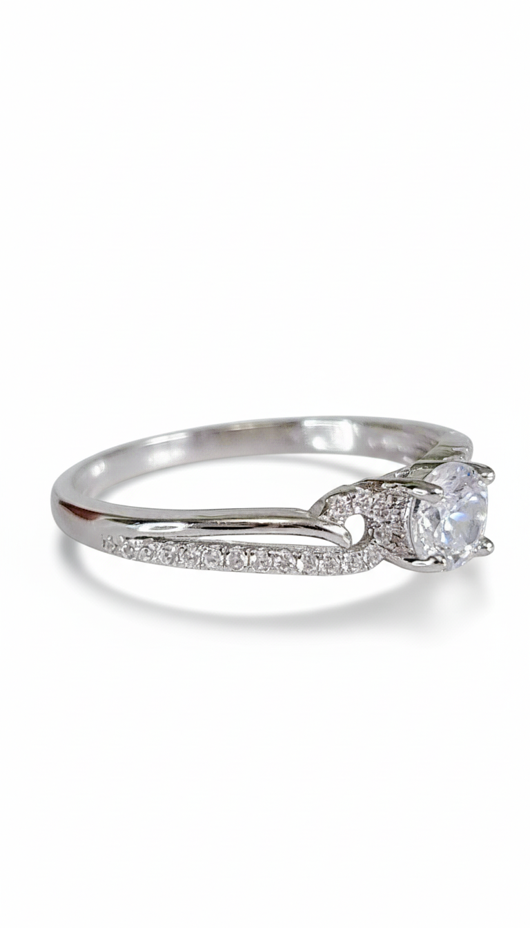 Sterling Silver Engagement Ring - view 3