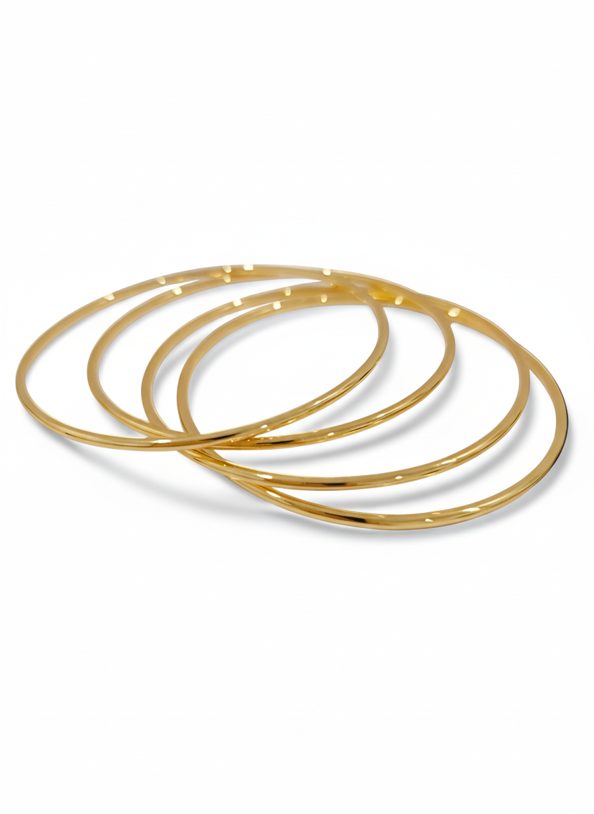 Gold Bangle Bracelets set of 7