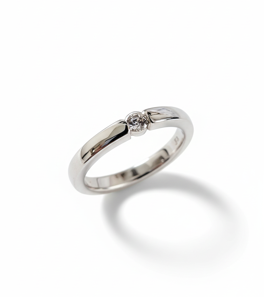 Sterling Silver Round Cut Ring - view 3