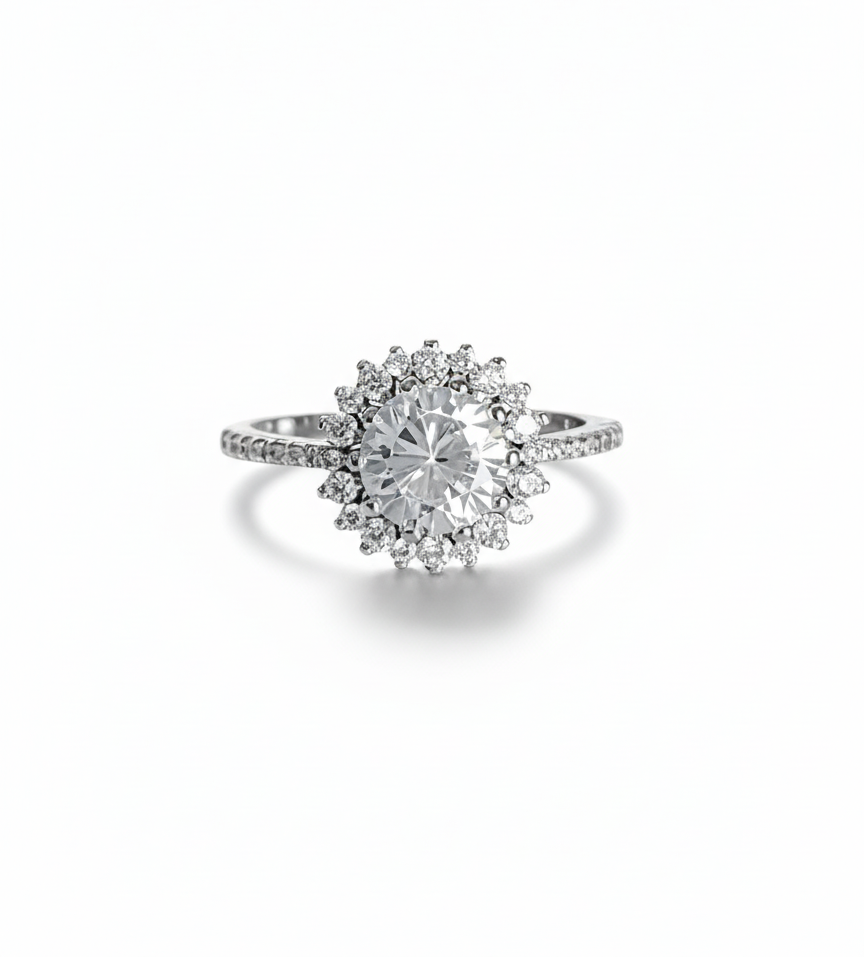 Sterling Silver Promise Engagement Ring - view 7
