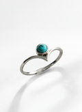 Sterling Silver Genuine Turquoise Chevron Ring - view 5