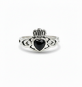 Sterling Silver Onyx Claddagh Ring