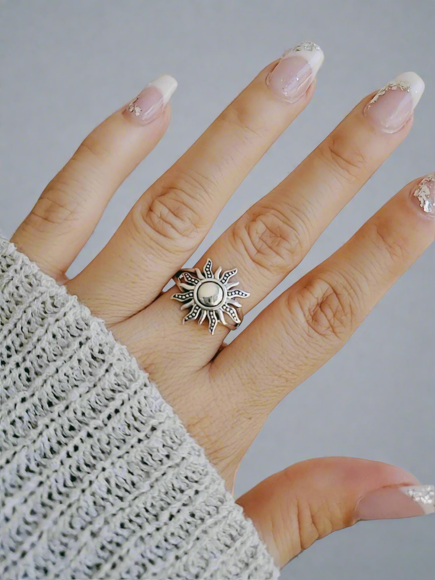 Sterling Silver Sun Rays Ring - view 2