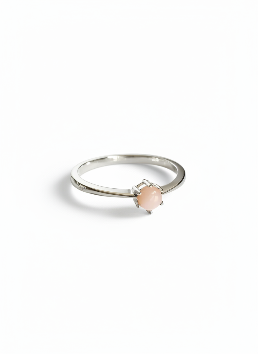 Sterling Silver Natural Pink Mother of Pearl Ring - view 3