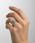 Sterling Silver Blue Opal Ring - view 2