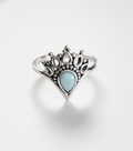 Sterling Silver 925 Larimar Mandala Ring