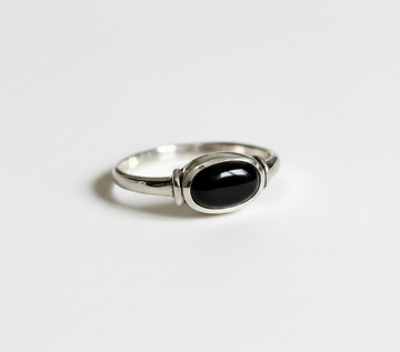 Sterling Silver 925 Oval Onyx Ring