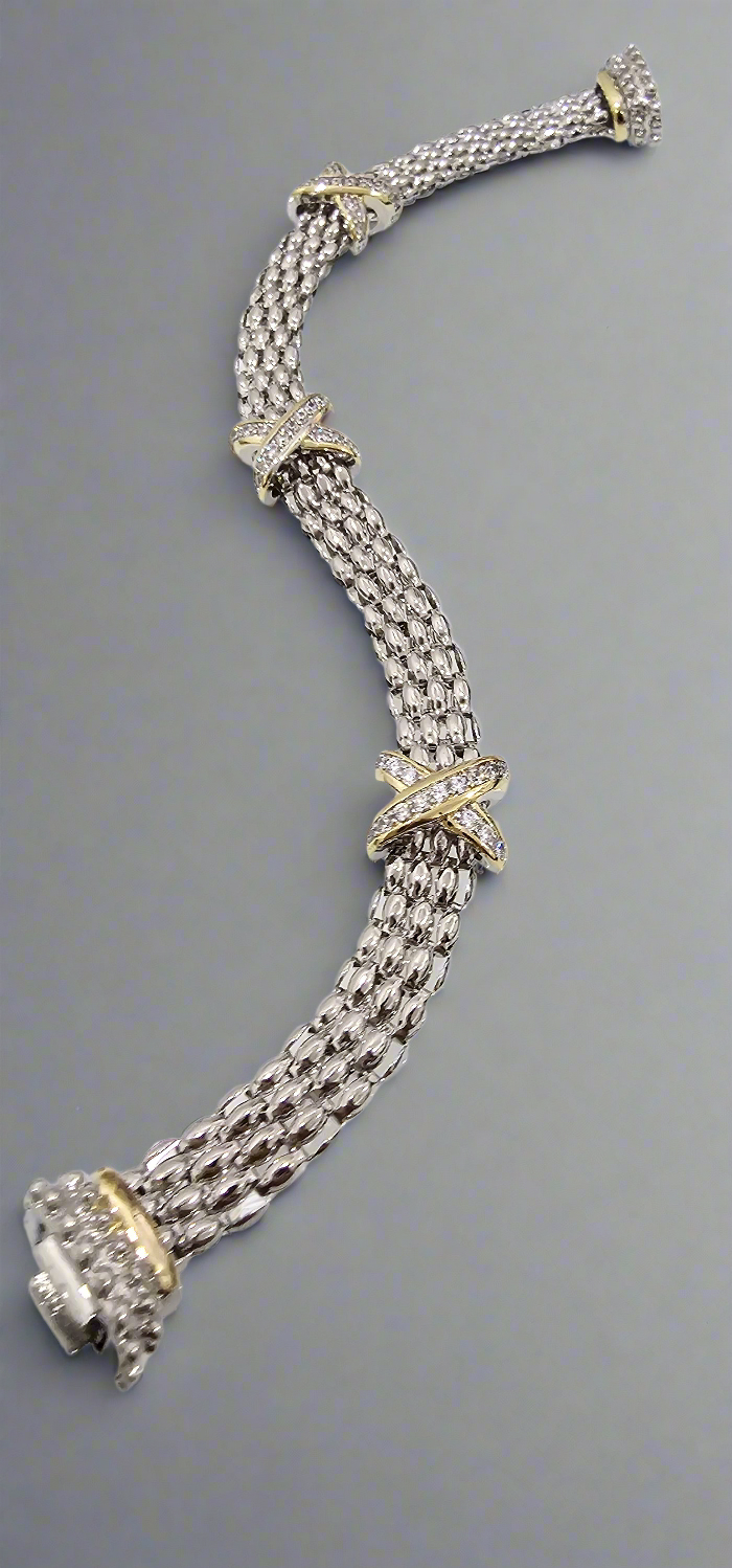 Silver Cable X Bracelet - view 3
