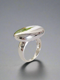 Sterling Silver Flat Dome Statement Ring - view 11