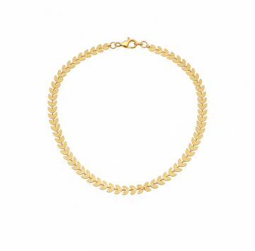 Gold Olive Leaf Choker Chain Necklace