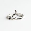 Sterling Silver Dainty Beaded Crown Ring