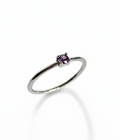 Sterling Silver Solitaire Amethyst Ring - view 3