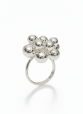 Sterling Silver 925 Dangling Spheres Statement Bold Ring