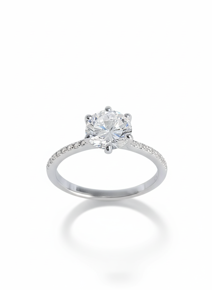 Sterling Silver Engagement Bride, Anniversary Ring