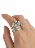 Sterling Silver 925 Dangling Spheres Ring - view 4